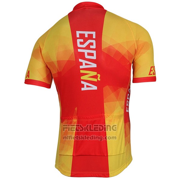 2017 Fietskleding Spanje Geel en Rood Korte Mouwen en Koersbroek